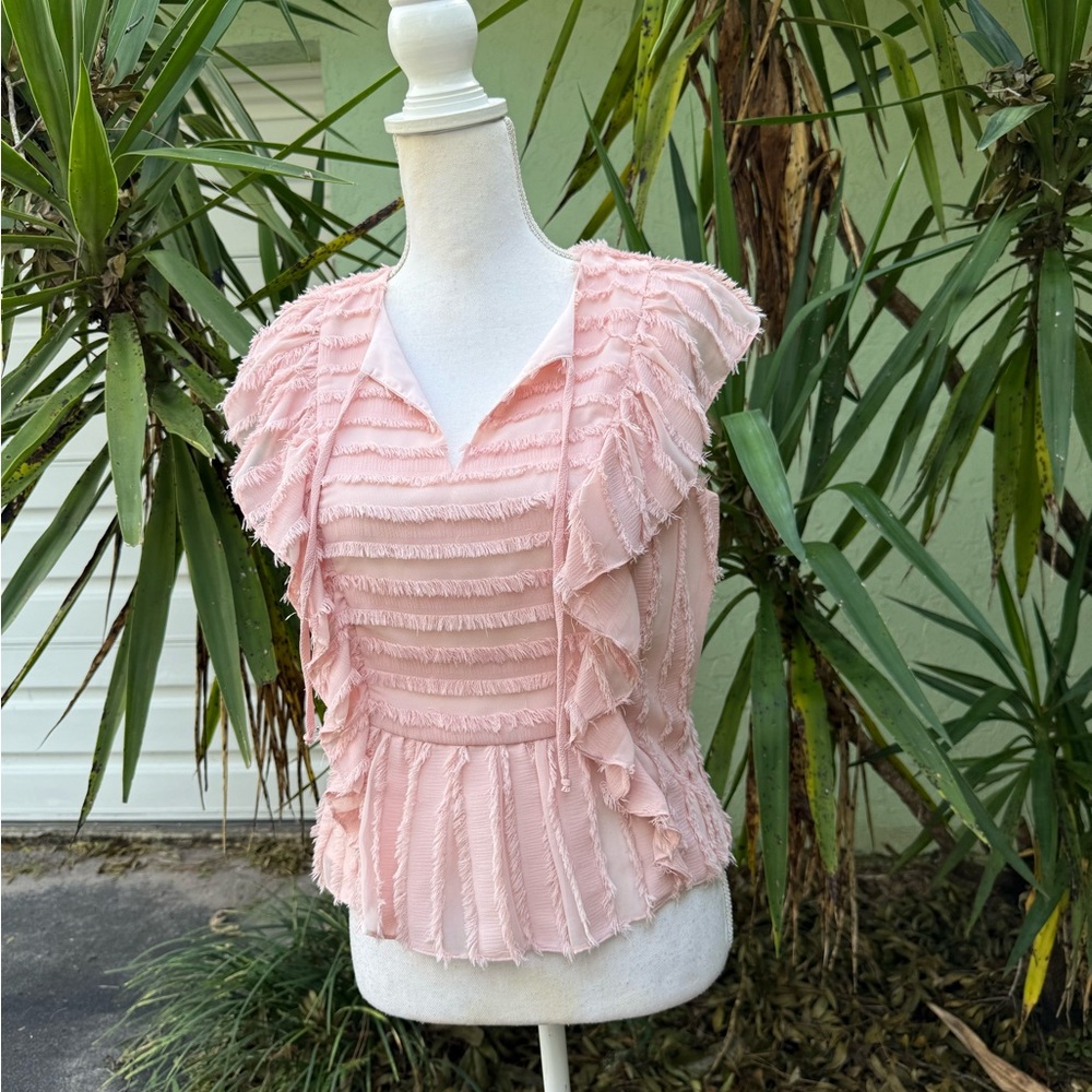 Waverly Grey Pink Ruffle Top - Picture 10 of 11